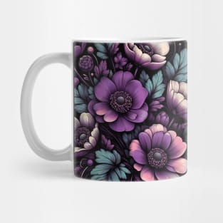 Violet Floral Illustration Mug